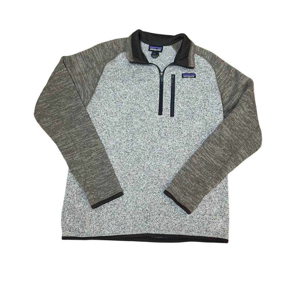 Patagonia men's brown tan fleece better sweater 1/4 zip size M